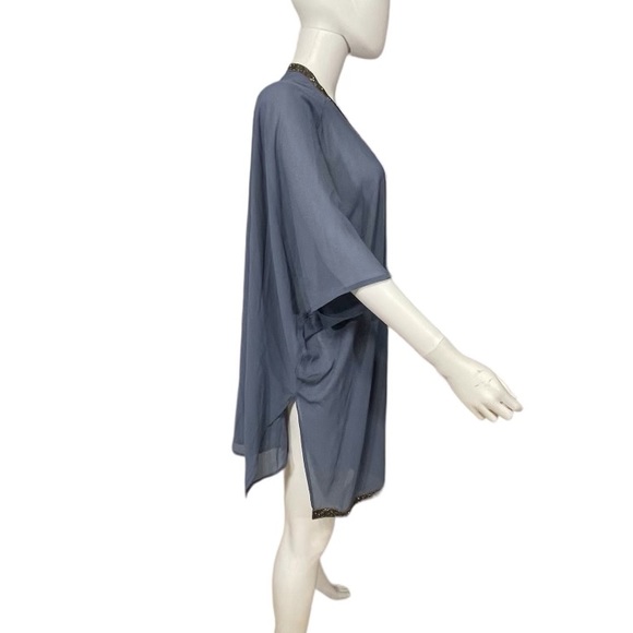 Bishop + Young Blue Split Side Sleep Shirt Beach Cover - Picture 3 of 6